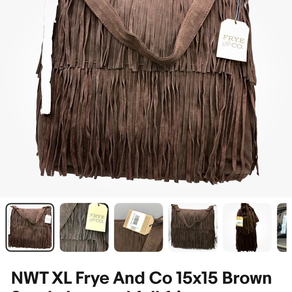 FRYE AND CO. Brown Fringe Shoulder Bag